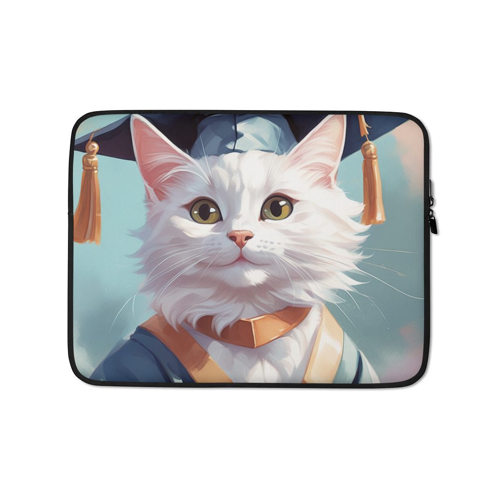 PugMug Custom White Companion Cat Laptop Sleeve