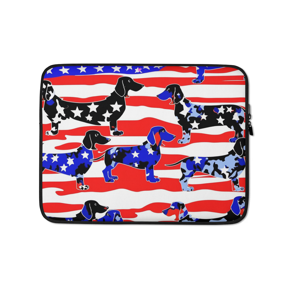 PugMug Custom Black Dachshund Laptop Sleeve