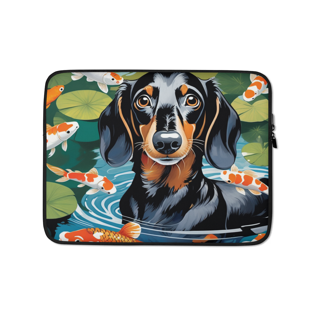 PugMug Custom Black Dachshund Laptop Sleeve