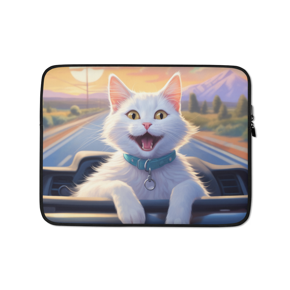 PugMug Custom White Companion Cat Laptop Sleeve