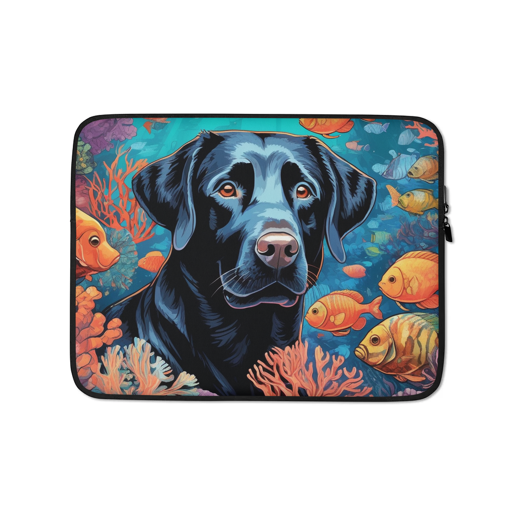 PugMug Custom Black Labrador Retriever Laptop Sleeve