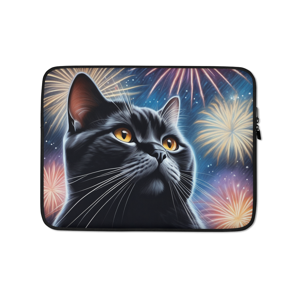 PugMug Custom Black British Shorthair Cat Laptop Sleeve