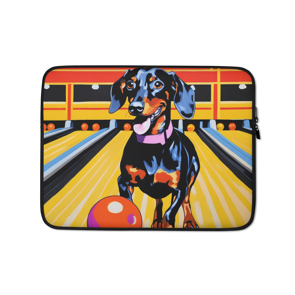 PugMug Custom Black Dachshund Laptop Sleeve