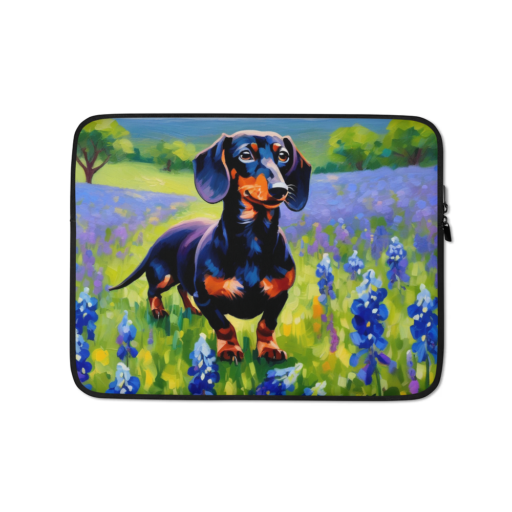 PugMug Custom Black Dachshund Laptop Sleeve