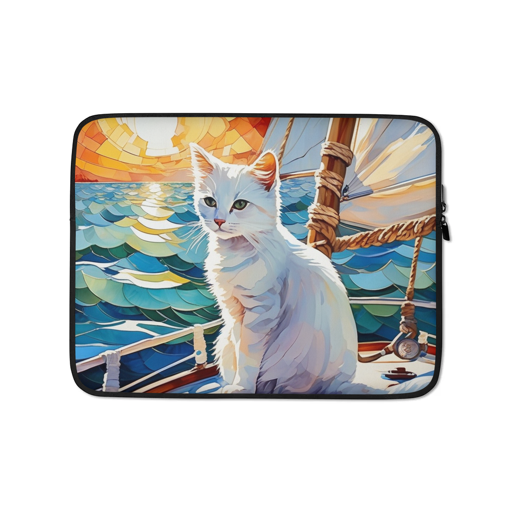 PugMug Custom White Companion Cat Laptop Sleeve