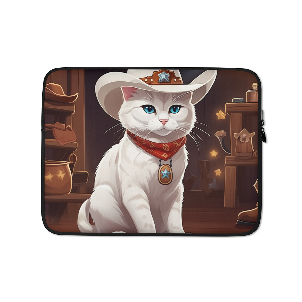 PugMug Custom White Companion Cat Laptop Sleeve
