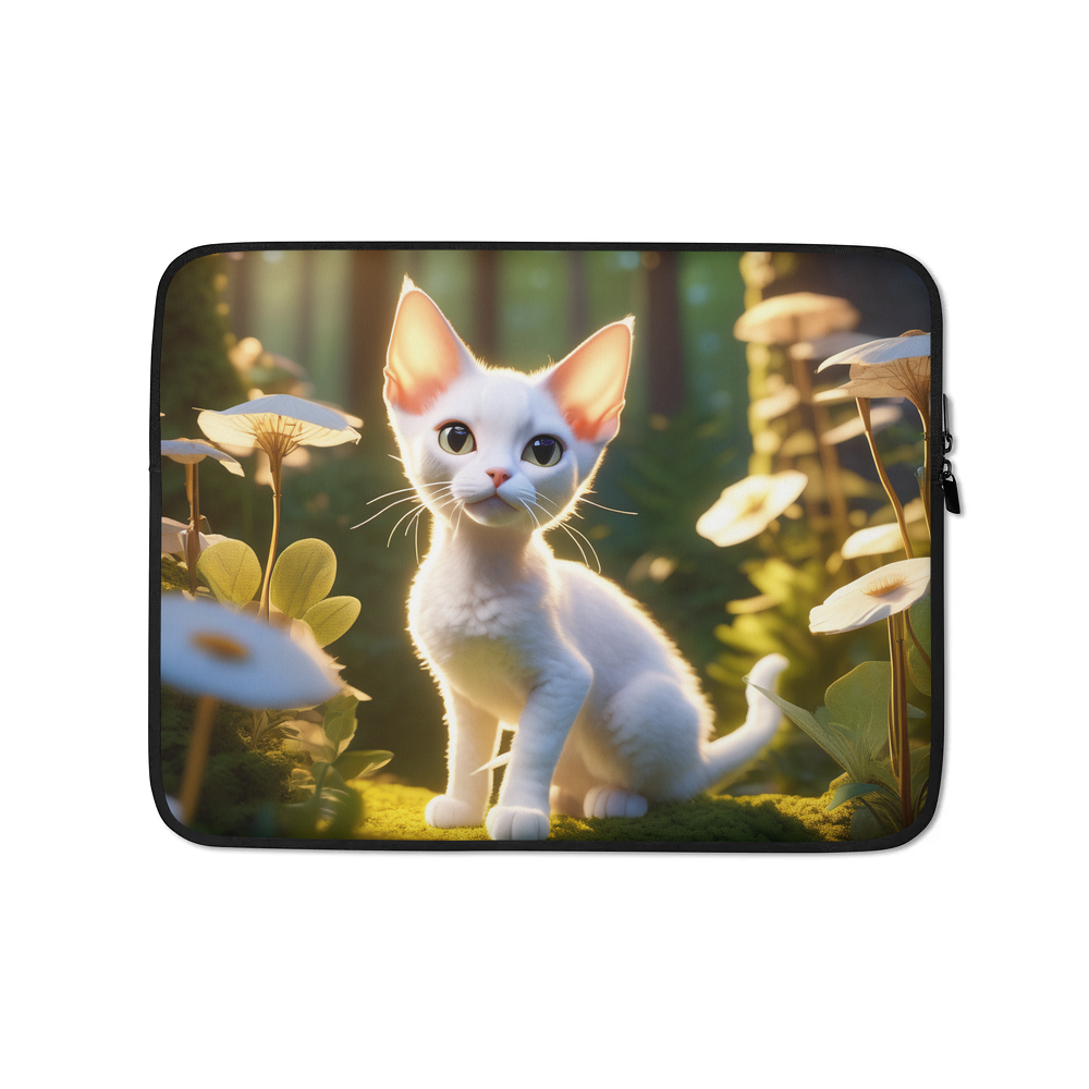 PugMug Custom White Devon Rex Cat Laptop Sleeve