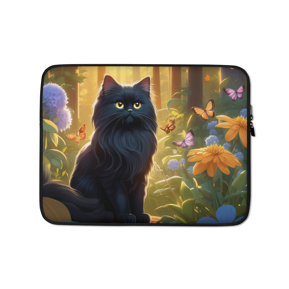 PugMug Custom Black Persian Cat Laptop Sleeve