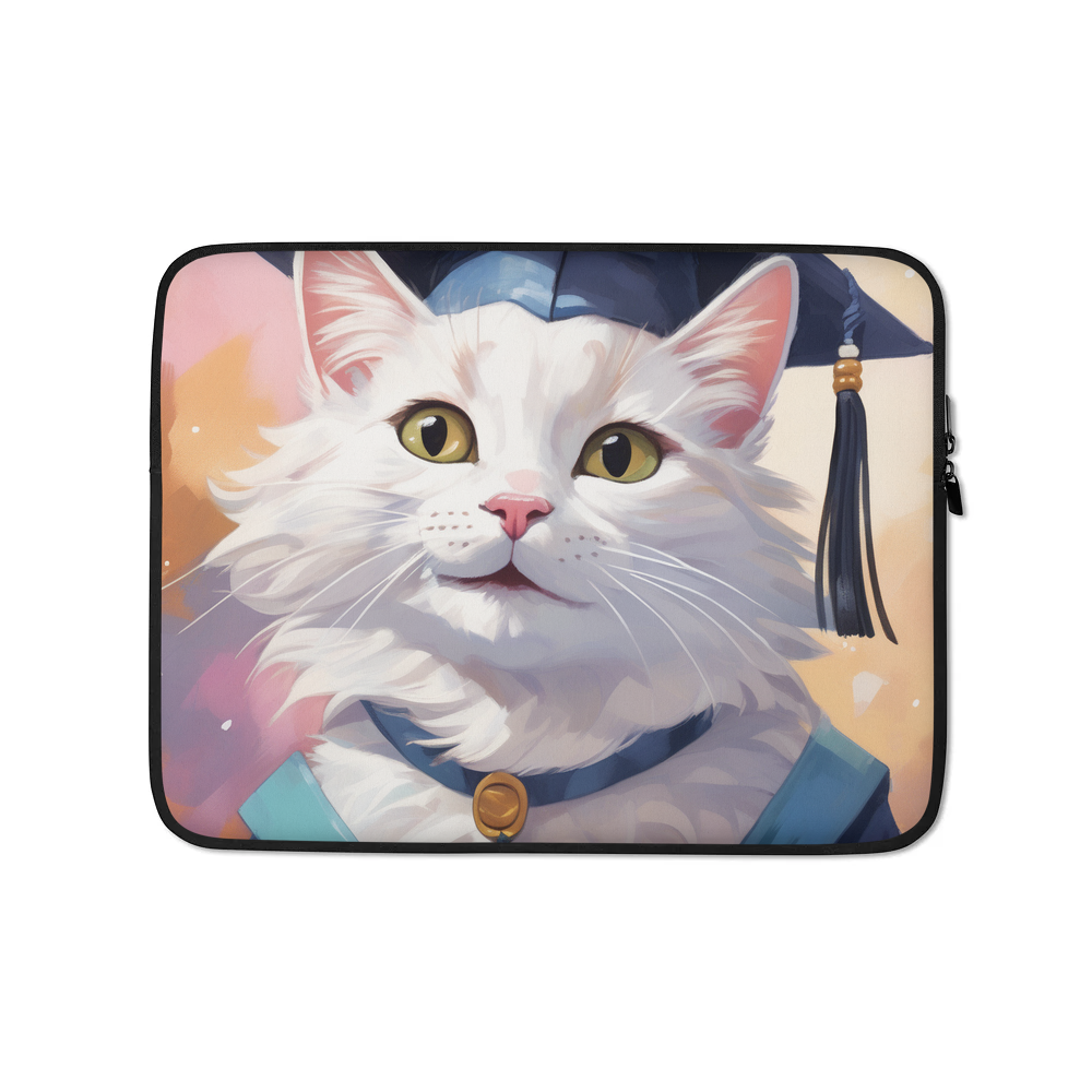 PugMug Custom White Companion Cat Laptop Sleeve