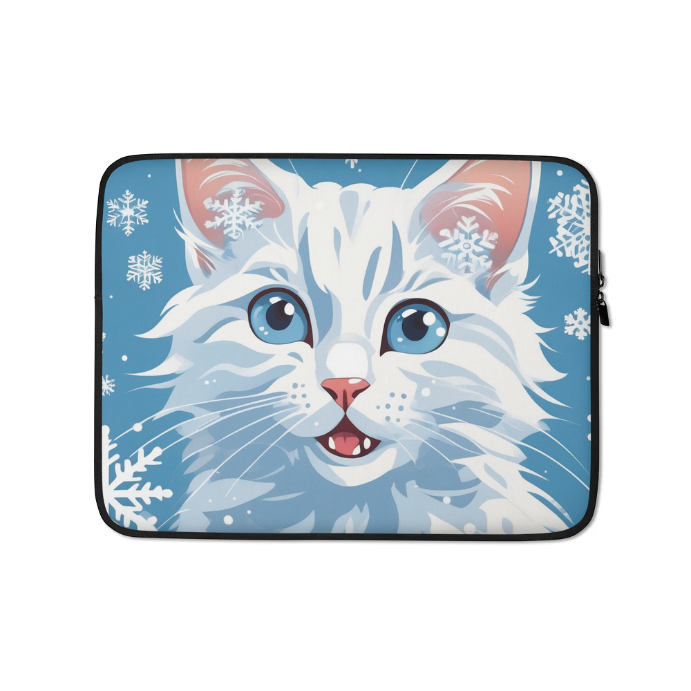 PugMug Custom White Companion Cat Laptop Sleeve