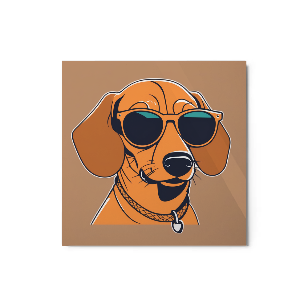 PugMug Custom Tan Dachshund Metal Print