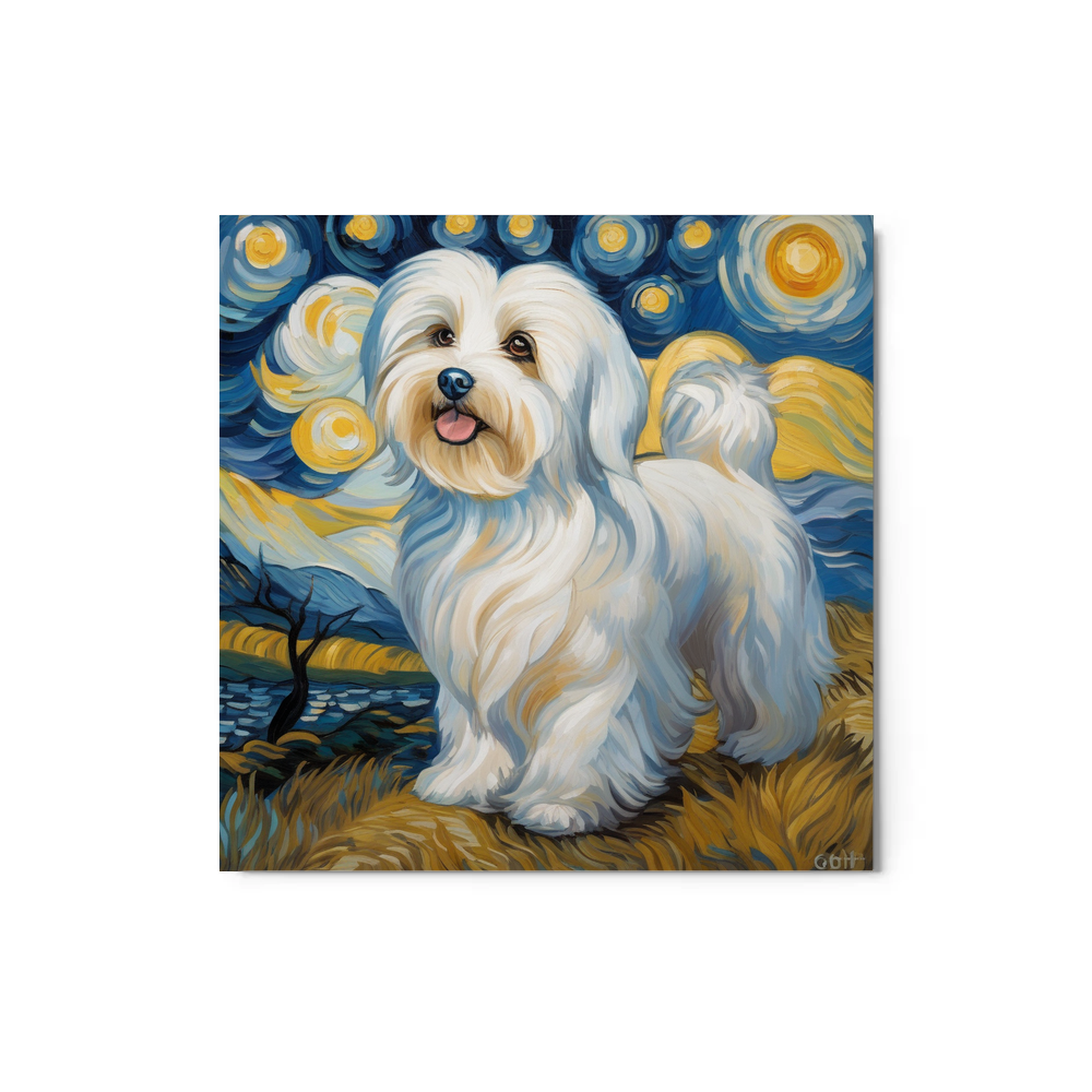 PugMug Custom White Havanese Dog Metal Print