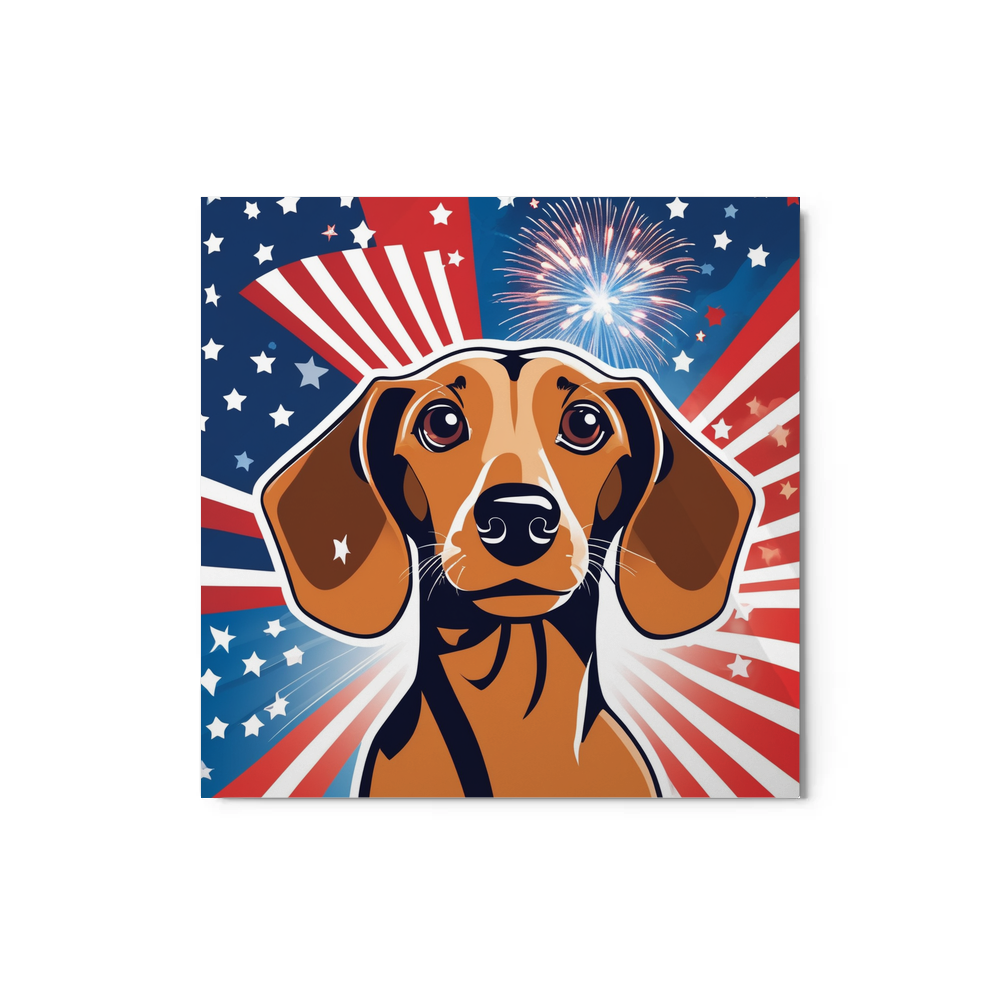 PugMug Custom Tan Dachshund Metal Print