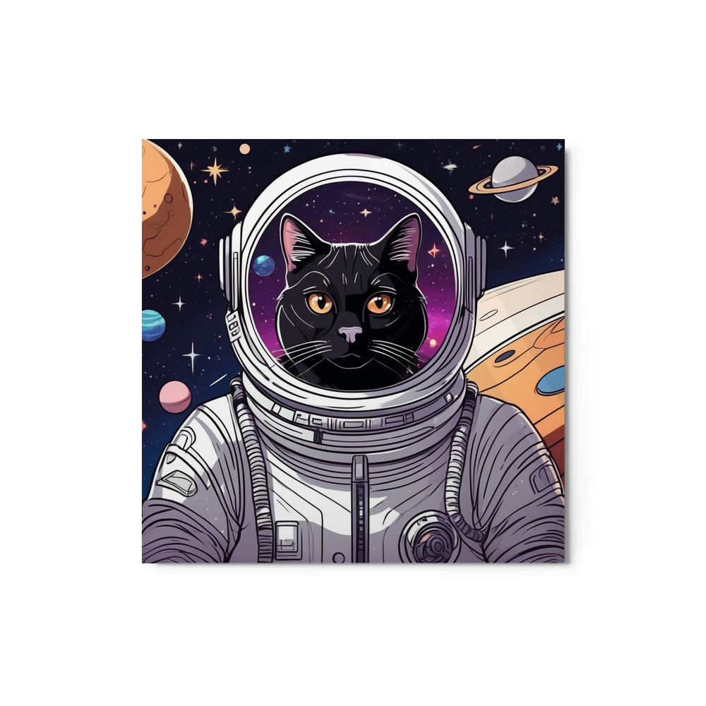 PugMug Custom Black Exotic Cat Metal Print