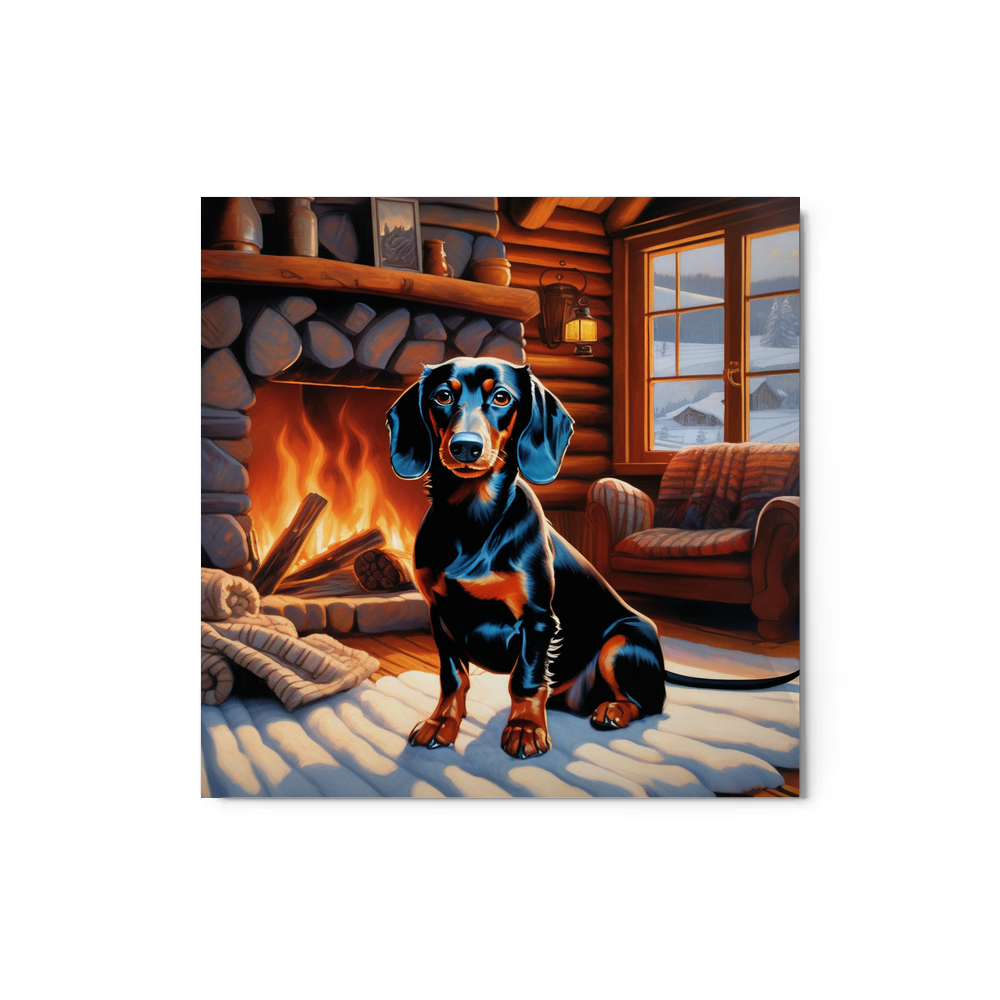 PugMug Custom Black Dachshund Metal Print