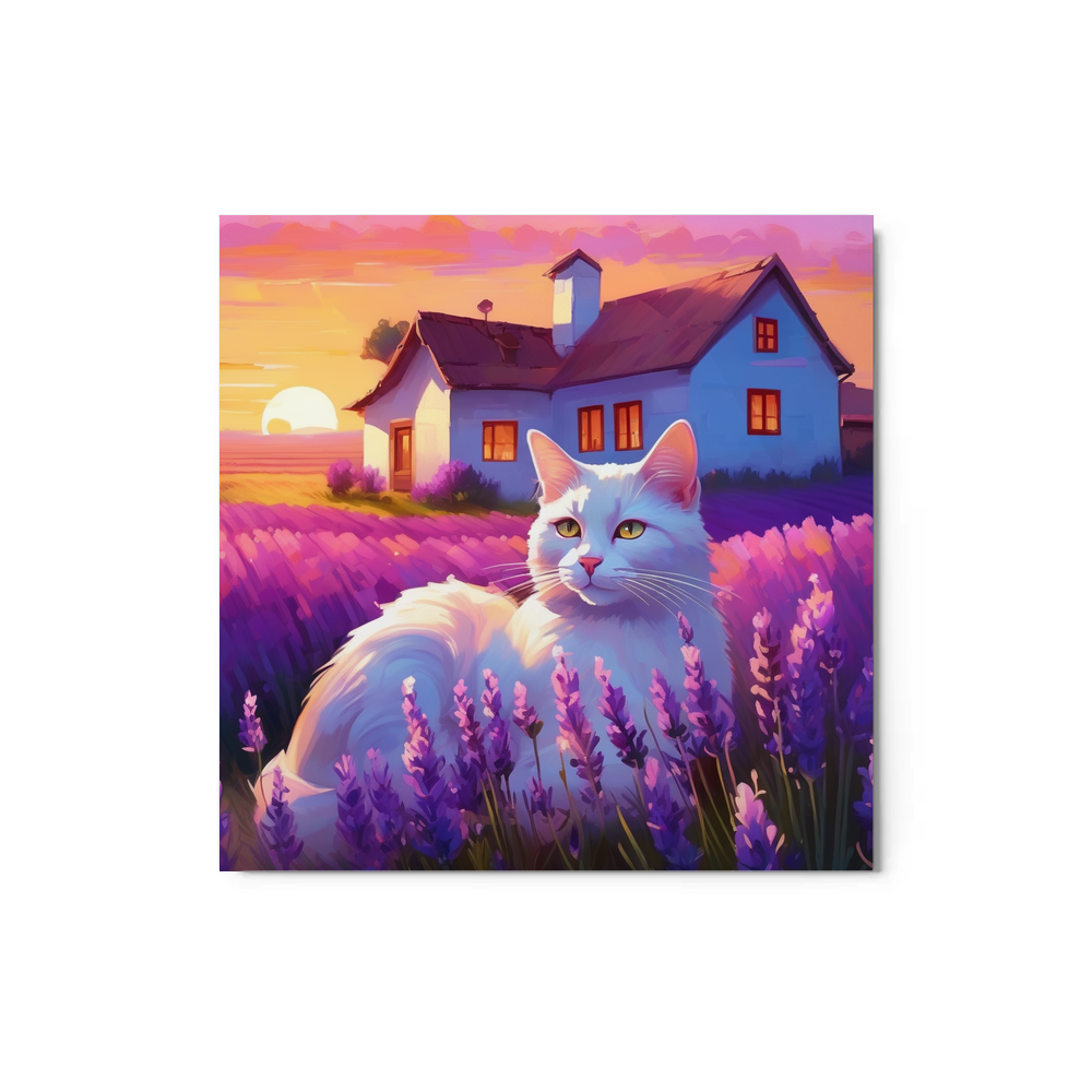 PugMug Custom White Companion Cat Metal Print