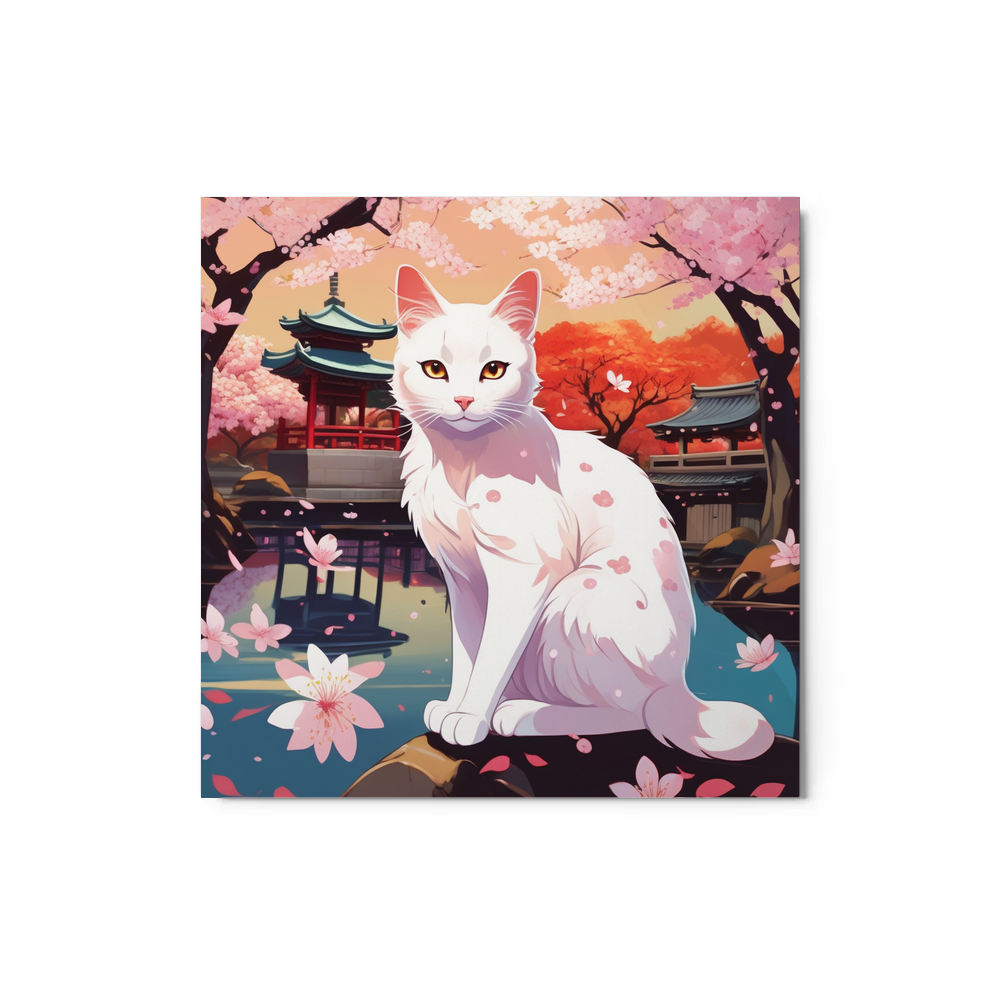 PugMug Custom White Companion Cat Metal Print