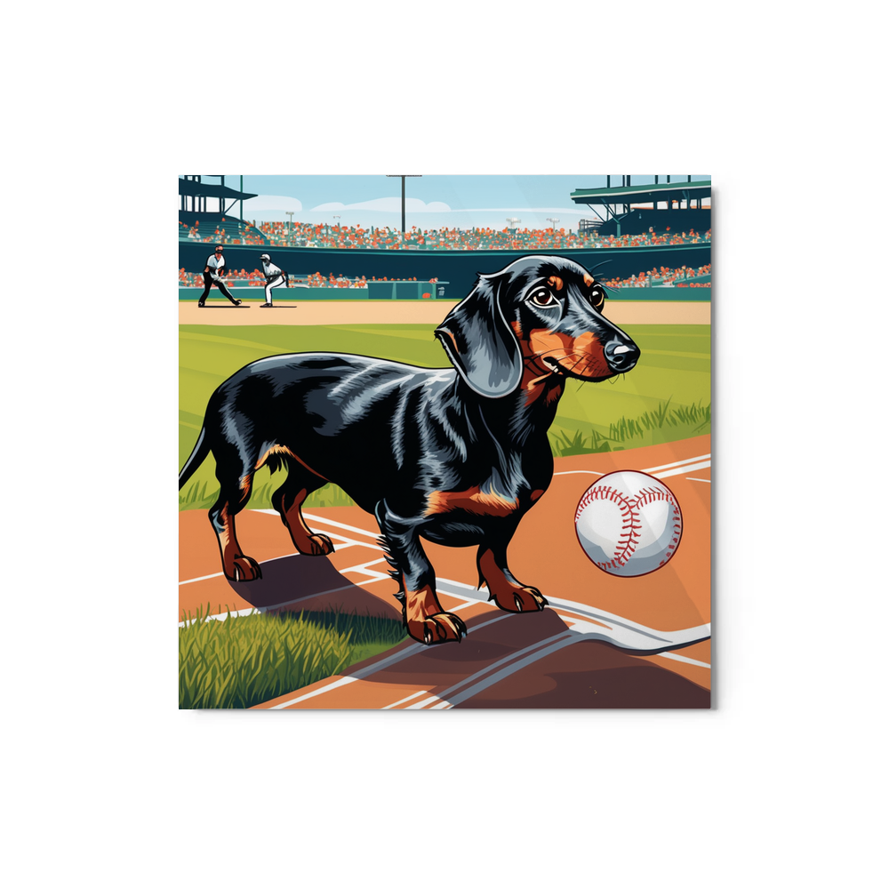 PugMug Custom Black Dachshund Metal Print