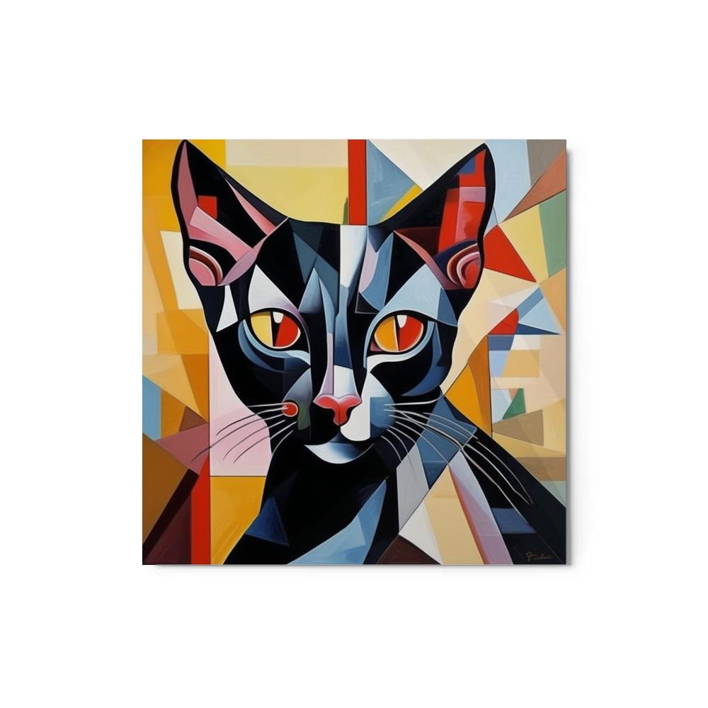 PugMug Custom Black Devon Rex Cat Metal Print