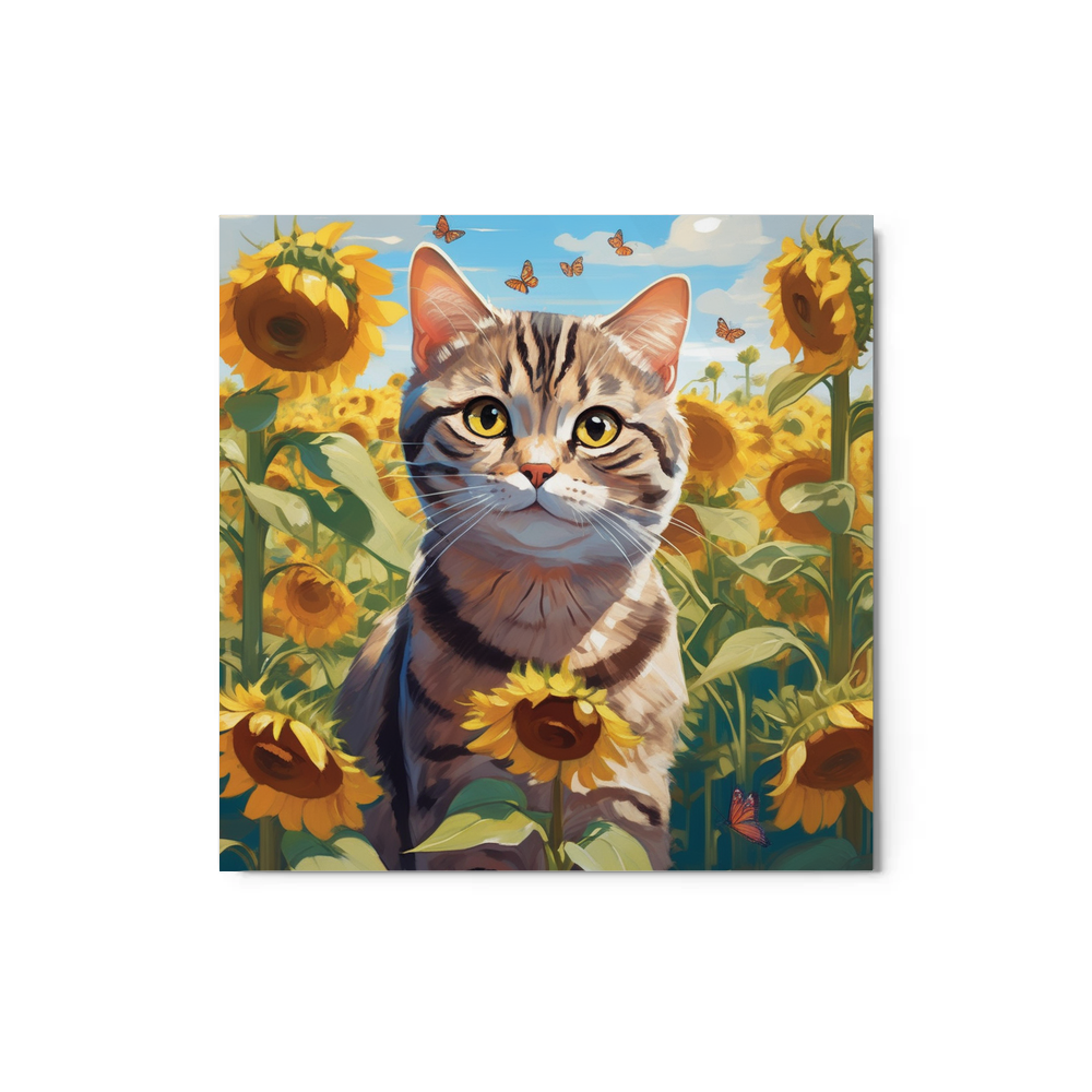 PugMug Custom Tabby Scottish Fold Cat Metal Print
