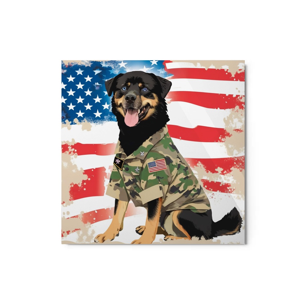 PugMug Custom Blue Metal Print