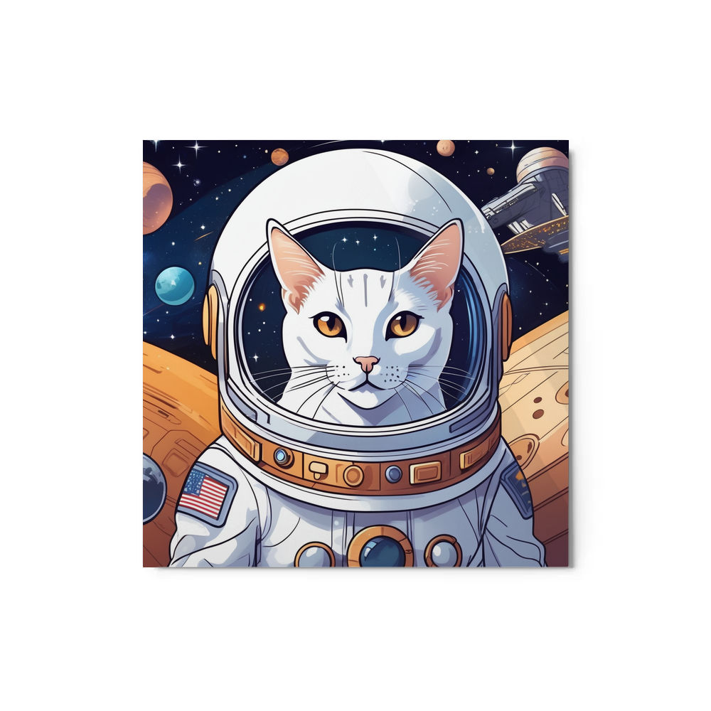 PugMug Custom White Abyssinian Cat Metal Print