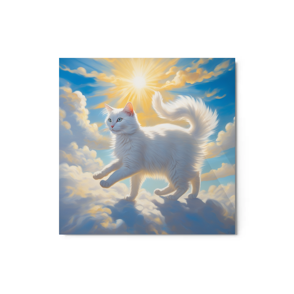 PugMug Custom White Companion Cat Metal Print