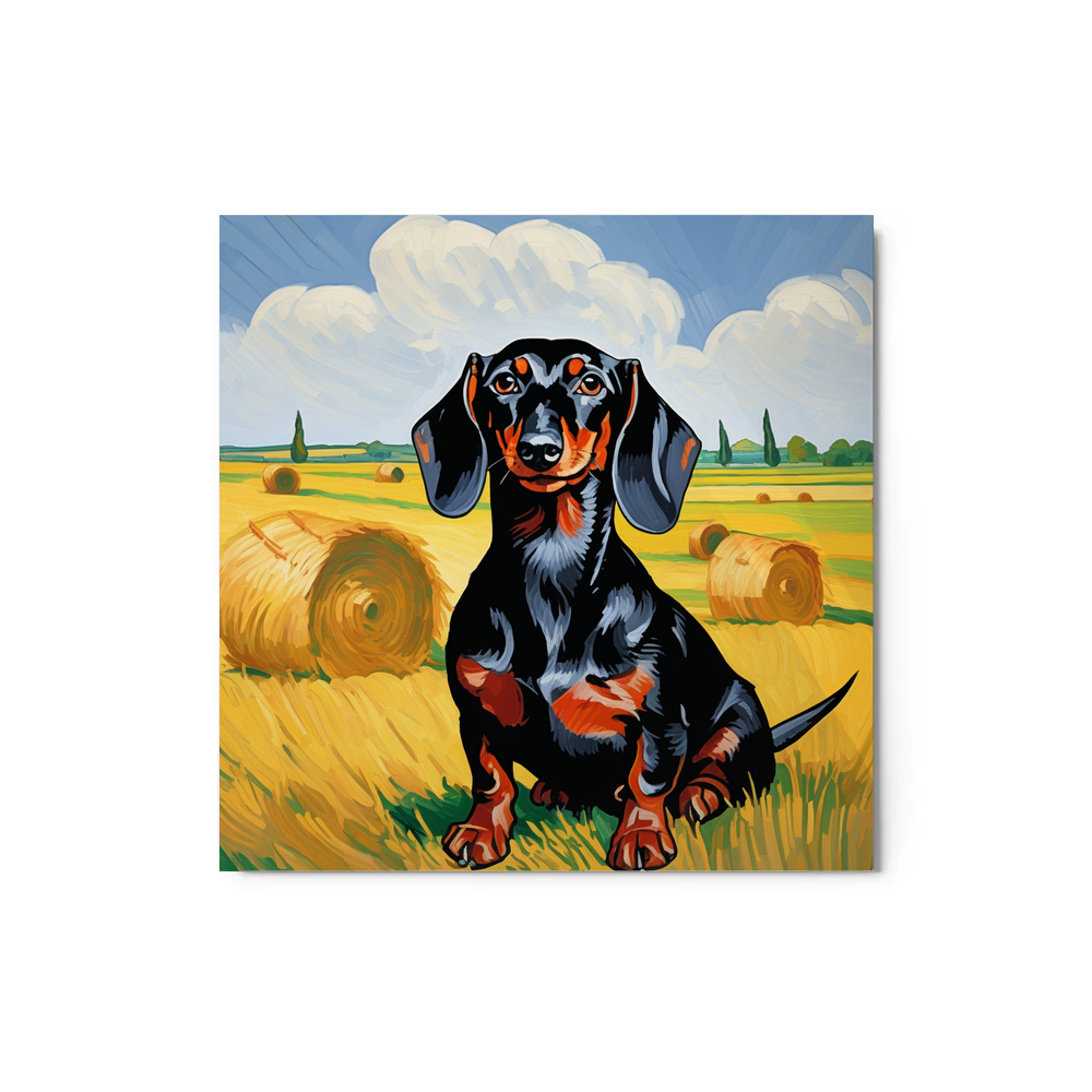 PugMug Custom Black Dachshund Metal Print