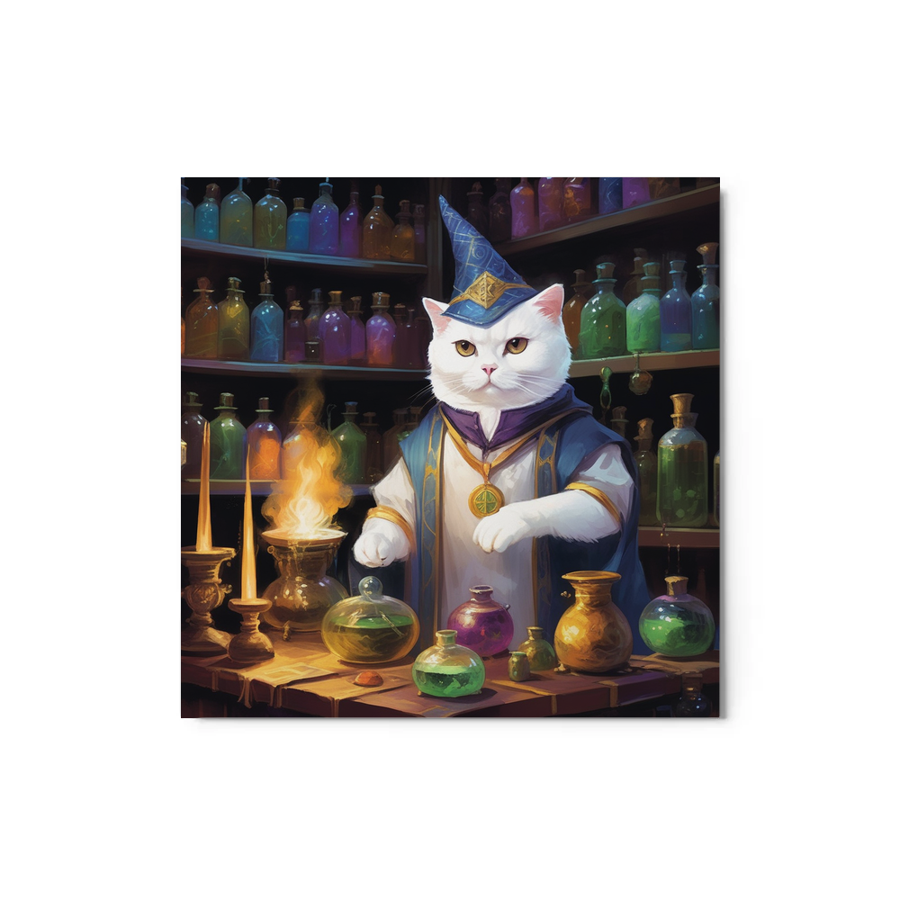 PugMug Custom White Scottish Fold Cat Metal Print