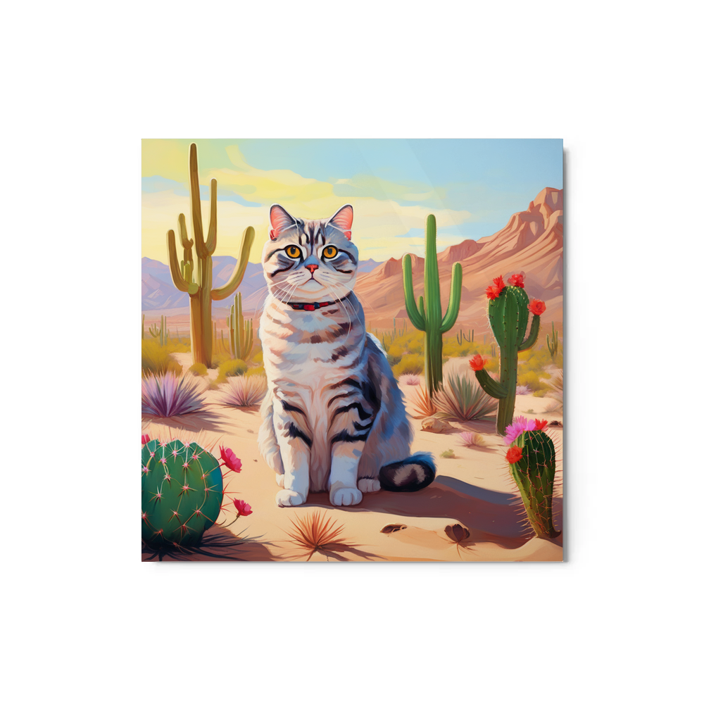 PugMug Custom Tabby Scottish Fold Cat Metal Print