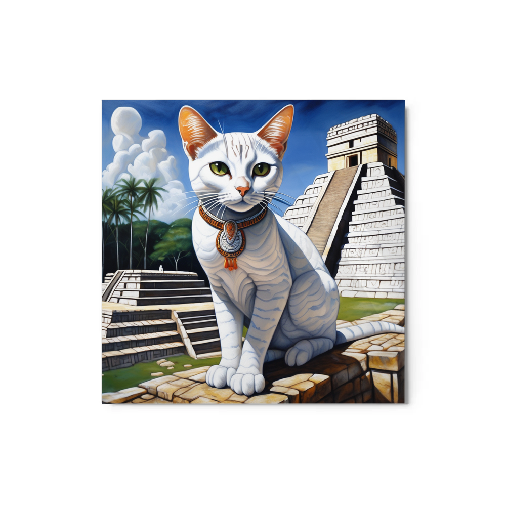 PugMug Custom White Companion Cat Metal Print
