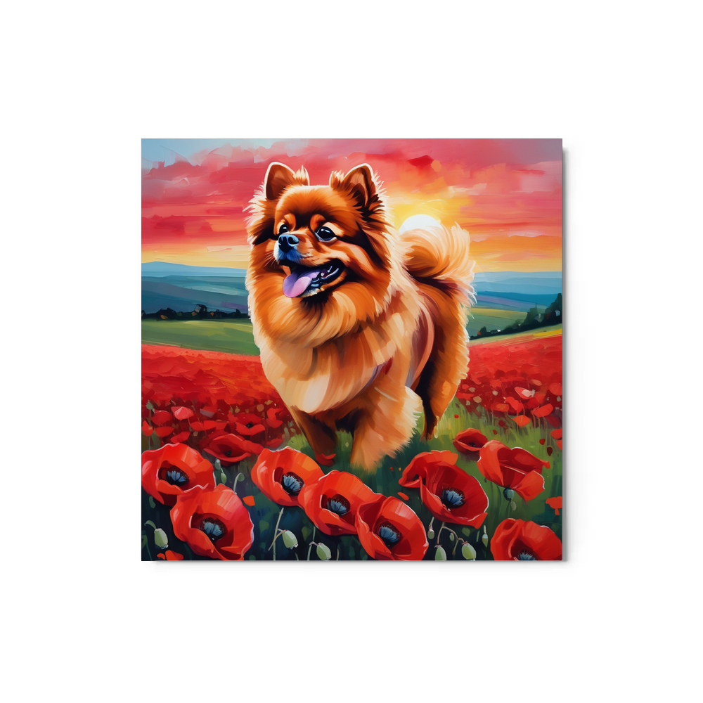 PugMug Custom Tan Pomeranian Metal Print