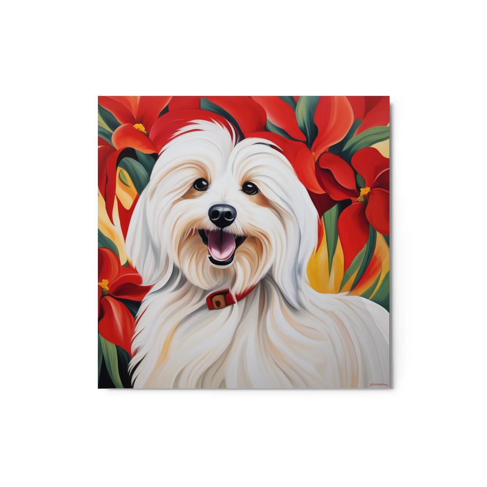 PugMug Custom White Havanese Dog Metal Print