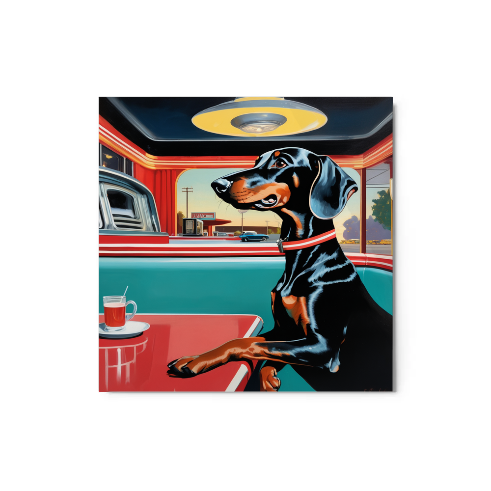 PugMug Custom Black Dachshund Metal Print