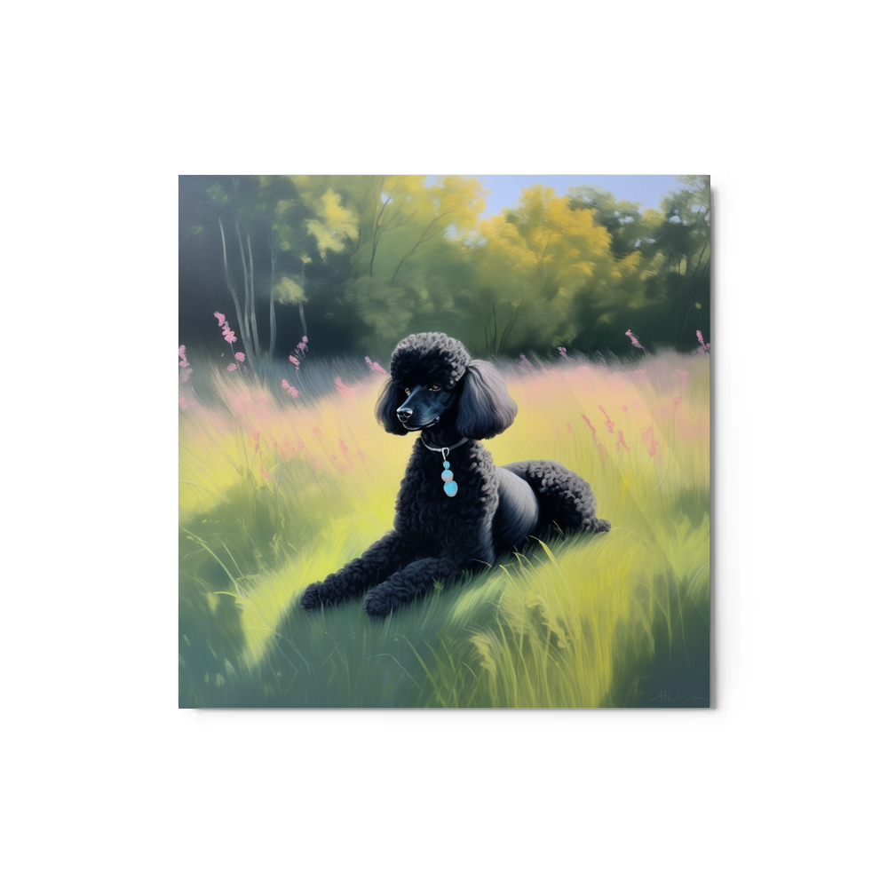 PugMug Custom Black Poodle Metal Print