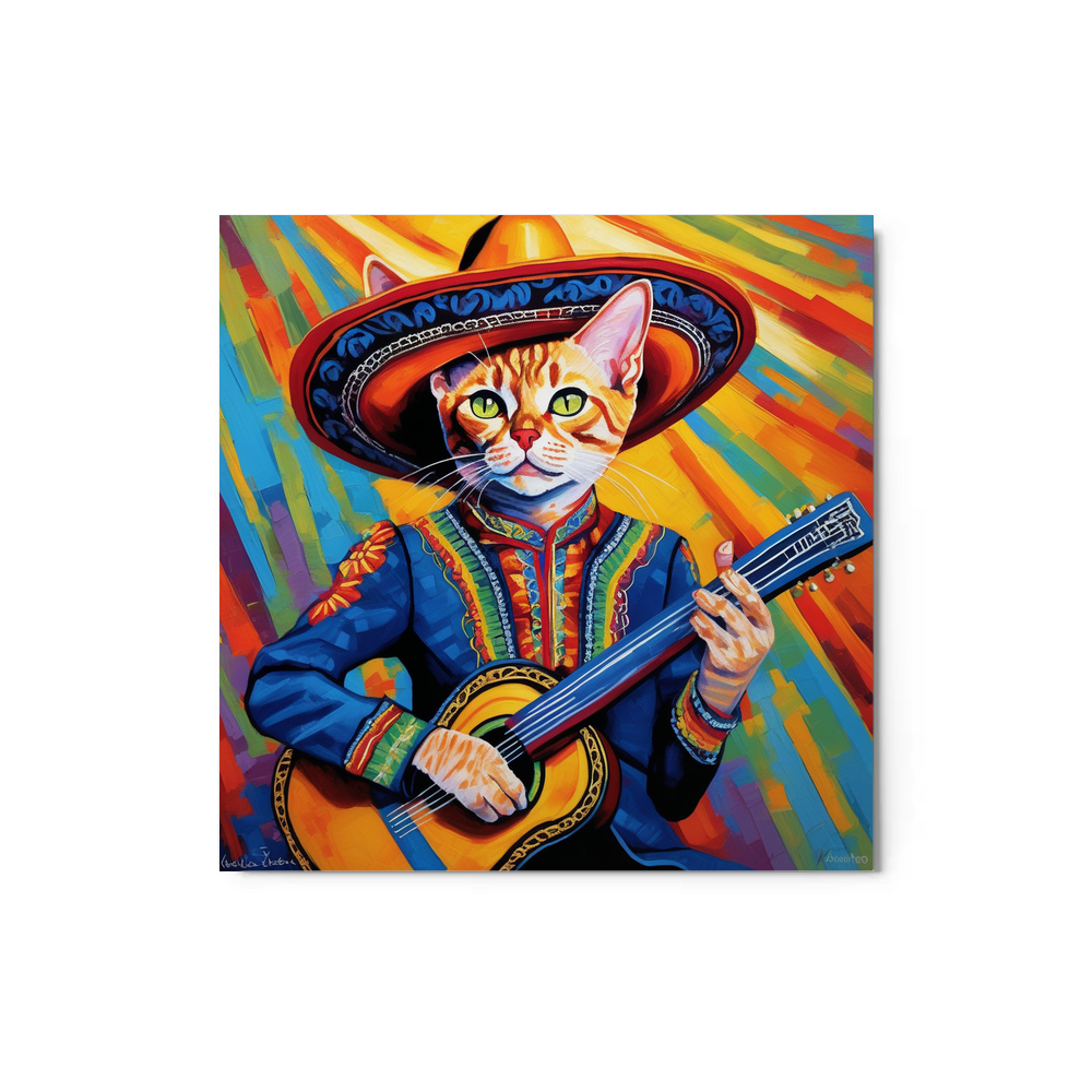 PugMug Custom Tabby Devon Rex Cat Metal Print