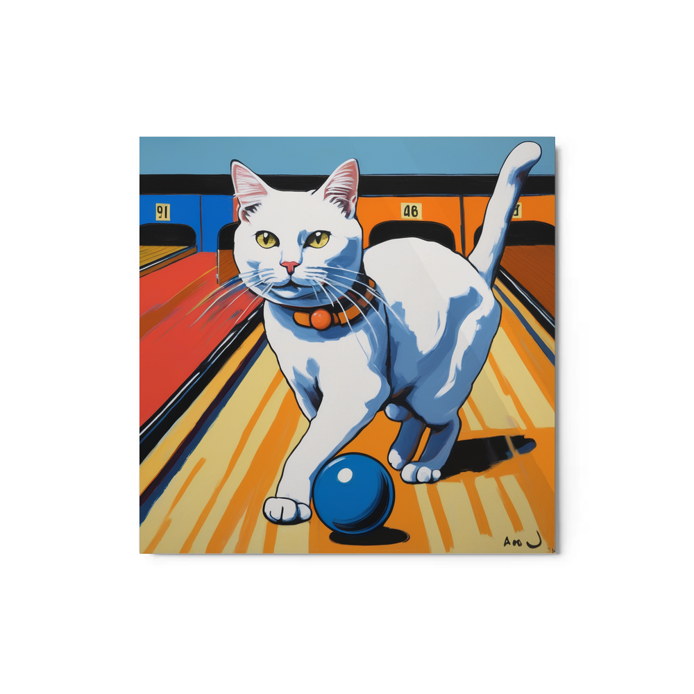 PugMug Custom White Companion Cat Metal Print