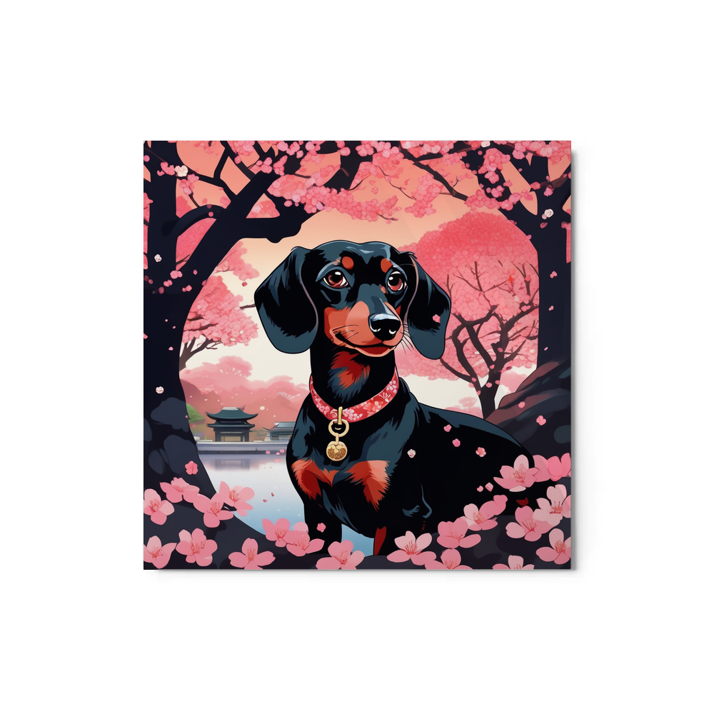PugMug Custom Black Dachshund Metal Print