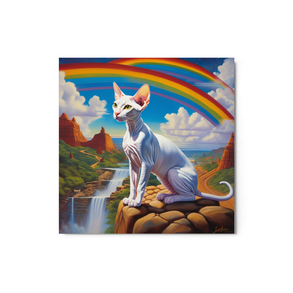 PugMug Custom White Sphynx Cat Metal Print