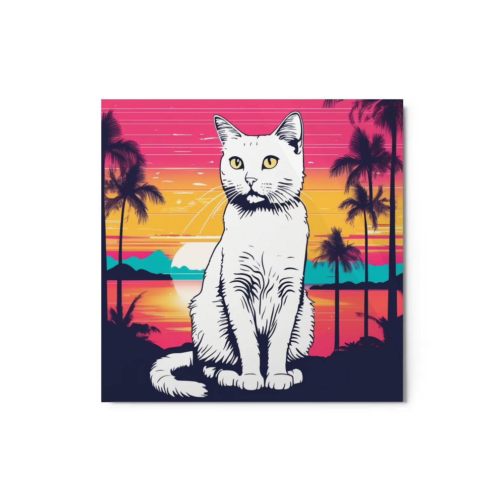 PugMug Custom White Companion Cat Metal Print