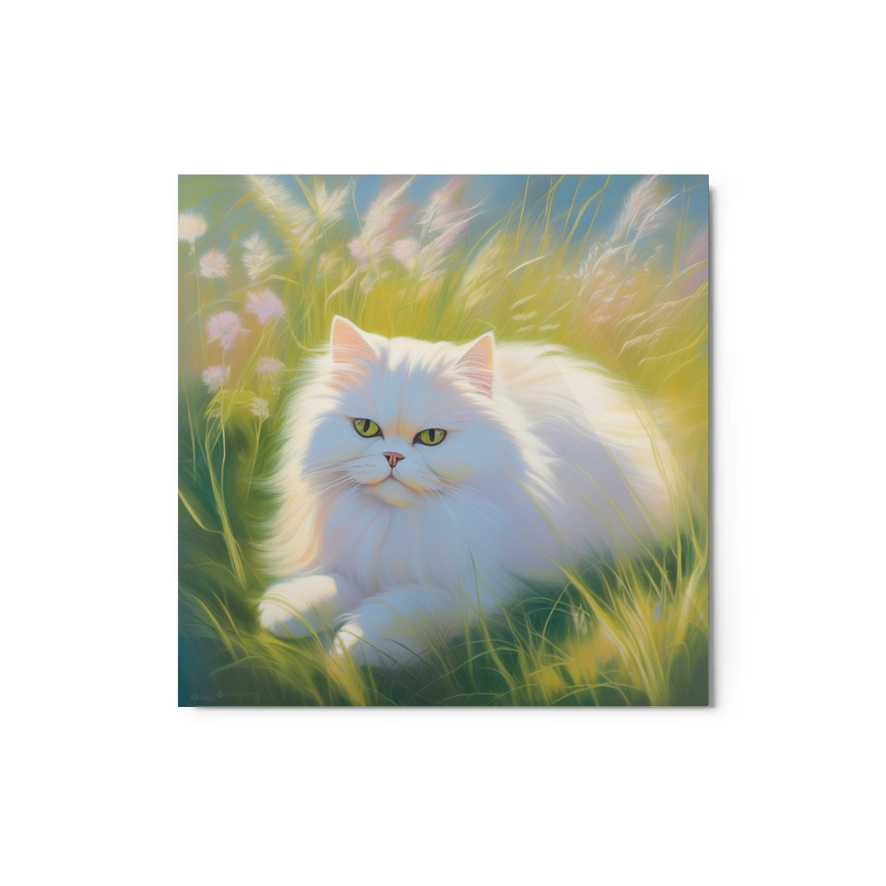PugMug Custom White Persian Cat Metal Print