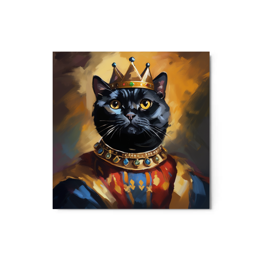 PugMug Custom Black Scottish Fold Cat Metal Print
