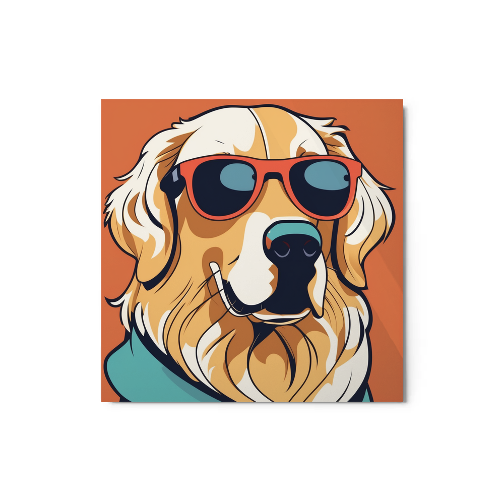 PugMug Custom Golden Retriever Metal Print