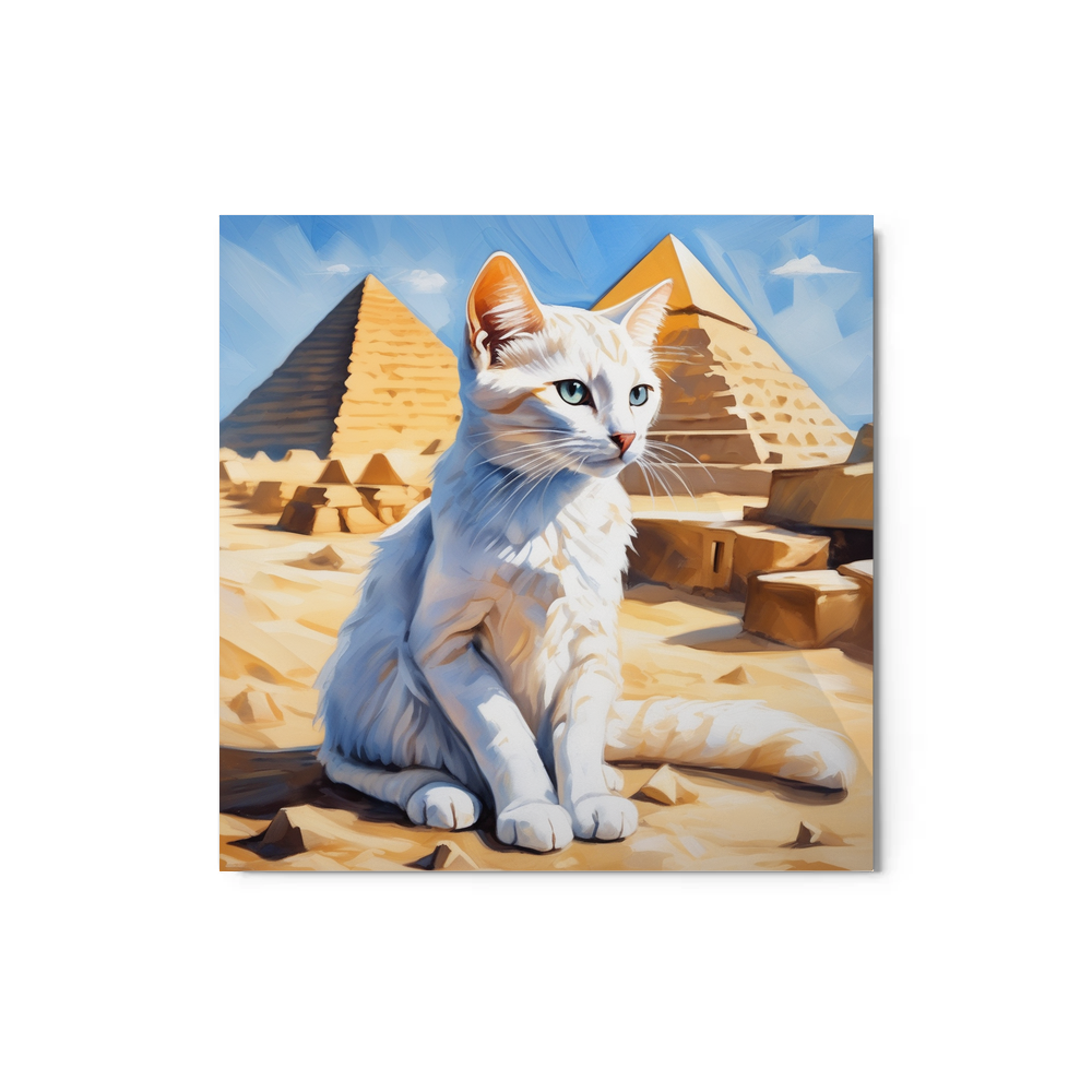 PugMug Custom White Companion Cat Metal Print