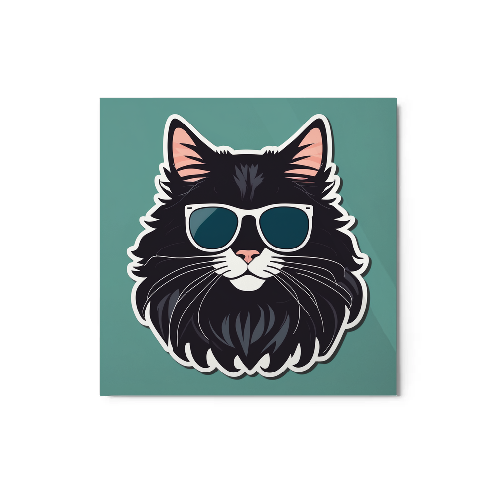 PugMug Custom Black Maine Coon Cat Metal Print