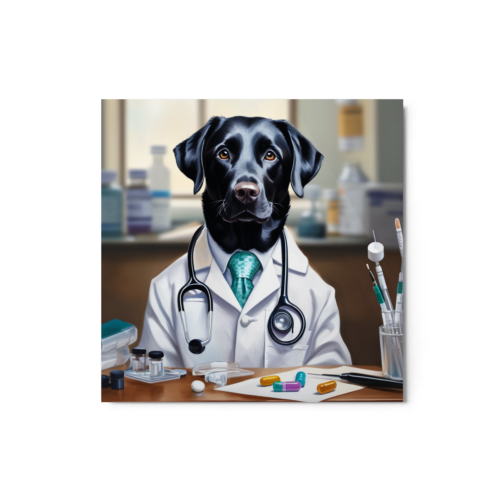 PugMug Custom Black Labrador Retriever Metal Print