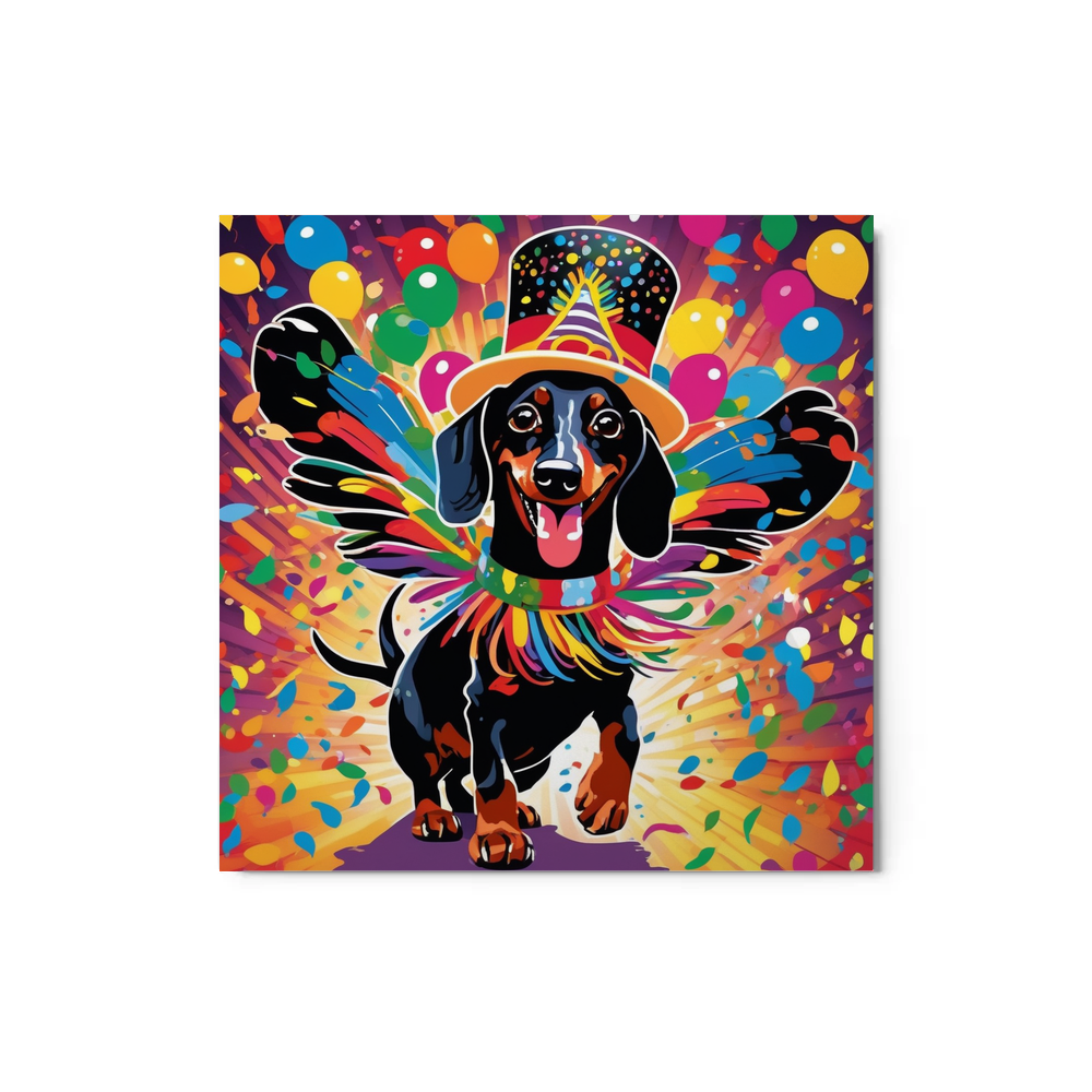 PugMug Custom Black Dachshund Metal Print