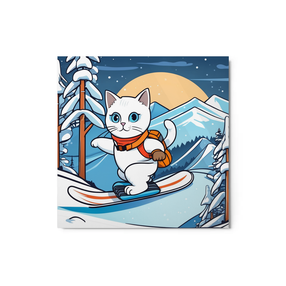 PugMug Custom White Companion Cat Metal Print