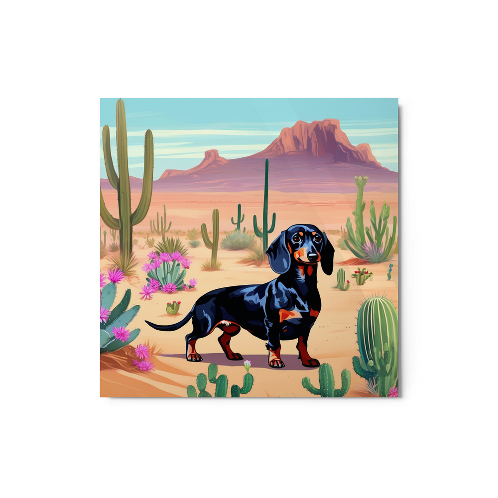 PugMug Custom Black Dachshund Metal Print