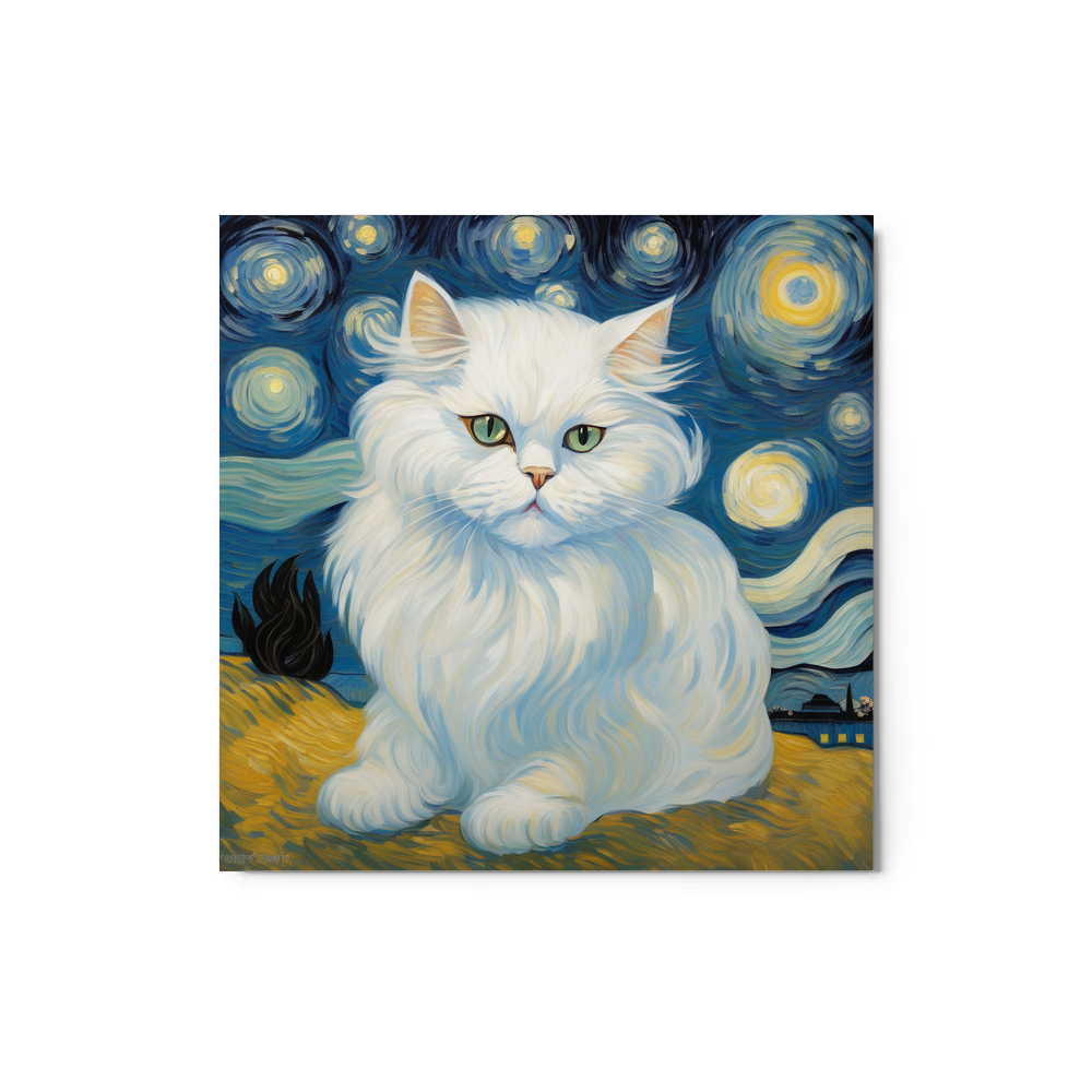 PugMug Custom White Persian Cat Metal Print